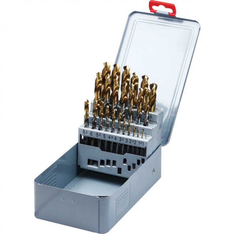 SwissTech.1-13.00mm x 0.5mm HSS-TIN DRILLS (SET-25)