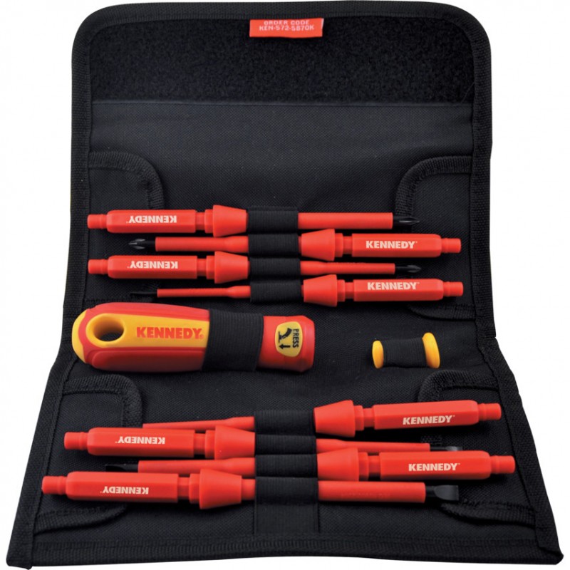 Kennedy.INSULATED INTERCHANGEABLE SCREWDRIVER SET 10-PCE
