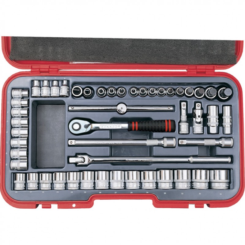 Kennedy-Pro.METRIC SOCKET SET 50PC 1/2
