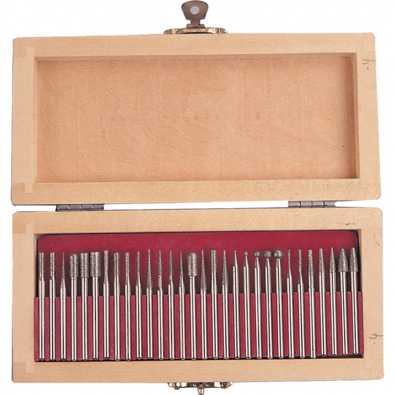 Senator.DIAMOND COATED BURR SET 3mm SHANK (30PC)